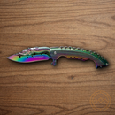 Boker Magnum Rainbow Folding Knife 3.75" Stainless Steel Blade Mermaid Embellished Handle