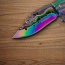 Boker Magnum Rainbow Folding Knife 3.75" Stainless Steel Blade Mermaid Embellished Handle
