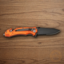 Boker Magnum Rescue Folding Knife 3.38" 440 Steel Blade Orange Aluminum Handle.