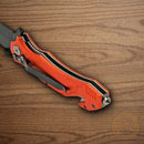 Boker Magnum Rescue Folding Knife 3.38" 440 Steel Blade Orange Aluminum Handle.