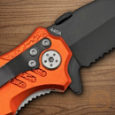 Boker Magnum Rescue Folding Knife 3.38" 440 Steel Blade Orange Aluminum Handle.