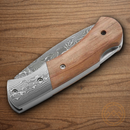 Boker Magnum Mistress Folding Knife 2.25" Damascus Steel Blade Olive Wood Handle