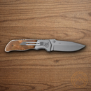 Boker Magnum Forest Ranger Folding Knife 4" 440 Steel Blade Burl Wood Handle