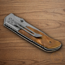 Boker Magnum Forest Ranger Folding Knife 4" 440 Steel Blade Burl Wood Handle