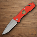 Boker Magnum Fire Dept Folding Knife 3.75" 440 Steel Blade Red Aluminum Handle.
