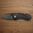 Boker Magnum Compact Rescue Folding Knife 1.88" 440 Steel Blade Black Aluminum Handle