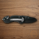 Boker Magnum Compact Rescue Folding Knife 1.88" 440 Steel Blade Black Aluminum Handle