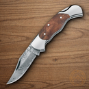 Boker Magnum Lady Folding Knife 2" Damascus Steel Blade Burl Wood Handle
