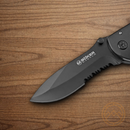Boker Magnum Stealth Tactical Folding Knife 3.75" 440 Steel Blade Black Aluminum Handle