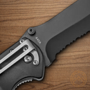 Boker Magnum Stealth Tactical Folding Knife 3.75" 440 Steel Blade Black Aluminum Handle