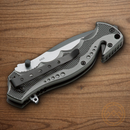 Boker Magnum Hero Folding Knife 3" 440 Steel Blade Gray Aluminum Handle