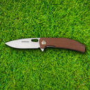 Boker Magnum Toxicofera Folding Knife 3.5" 440 Steel Blade Brown Micarta Handle.