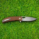 Boker Magnum Toxicofera Folding Knife 3.5" 440 Steel Blade Brown Micarta Handle.