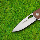 Boker Magnum Toxicofera Folding Knife 3.5" 440 Steel Blade Brown Micarta Handle.