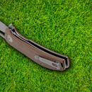 Boker Magnum Toxicofera Folding Knife 3.5" 440 Steel Blade Brown Micarta Handle.