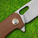 Boker Magnum Toxicofera Folding Knife 3.5" 440 Steel Blade Brown Micarta Handle.