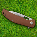 Boker Magnum Toxicofera Folding Knife 3.5" 440 Steel Blade Brown Micarta Handle.