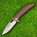 Boker Magnum Toxicofera Folding Knife 3.5" 440 Steel Blade Brown Micarta Handle.