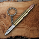Boker Magnum 30-06 Bullet Folding Knife 1.5" Stainless Steel Blade Brass/Copper Finish Chrome Handle