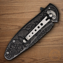 Boker Magnum Dia De Los Muertos Folding Knife 3.38" 440A Steel Blade Black Stainless Handle.