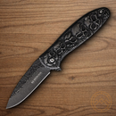 Boker Magnum Dia De Los Muertos Folding Knife 3.38" 440A Steel Blade Black Stainless Handle.