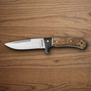 Boker Magnum Elk Hunter Fixed Knife 4.25" 440 Steel Blade Brown Wood Handle