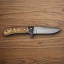 Boker Magnum Elk Hunter Fixed Knife 4.25" 440 Steel Blade Brown Wood Handle