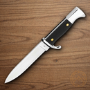 Boker Magnum German Scout Fixed Knife 5.5" 440A Steel Blade Black POM Handle