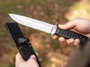 Boker Magnum Sledgedog Fixed Knife 6.75" 440 Steel Blade Black TPR Handle.