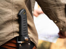 Boker Magnum Sledgedog Fixed Knife 6.75" 440 Steel Blade Black TPR Handle.
