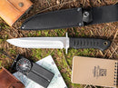 Boker Magnum Sledgedog Fixed Knife 6.75" 440 Steel Blade Black TPR Handle.