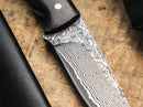 Boker Magnum Vernery Fixed Knife 3.5" Damascus Steel Blade Ebony Wood Handle