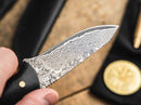 Boker Magnum Vernery Fixed Knife 3.5" Damascus Steel Blade Ebony Wood Handle
