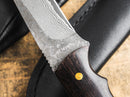 Boker Magnum Vernery Fixed Knife 3.5" Damascus Steel Blade Ebony Wood Handle