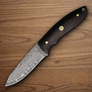 Boker Magnum Vernery Fixed Knife 3.5" Damascus Steel Blade Ebony Wood Handle