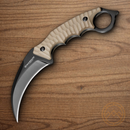 Boker Magnum Spike Fixed Knife 4" karambit Steel Blade Tan G10 Handle