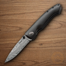 Boker Plus Gent II Folding Knife 2.63" Damascus Steel Blade Ebony Wood Handle.
