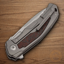 Boker Plus Aphex Mini Folding Knife 3" VG-10 Steel Blade Gray/Red Titanium/Carbon Fiber Handle.