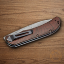 Boker Plus Exskelibur I Folding Knife 3 1/2" Damascus Steel Blade Brown Cocobolo Wood Handle