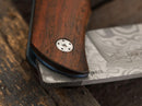 Boker Plus Exskelibur I Folding Knife 3 1/2" Damascus Steel Blade Brown Cocobolo Wood Handle