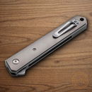 Boker Plus Kwaiken Folding Knife 3.5" Damascus Steel Blade Gray Titanium Handle