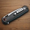 Boker Plus Nebula Folding Knife 3.63" D2 Tool Steel Blade Marbled Carbon Fiber Handle.