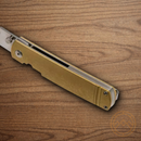 Boker Plus Tenshi Folding Knife 2.63" VG-10 Steel Blade Brass Handle.