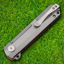 Boker Plus Cataclyst Folding Knife 2.75" Damascus Steel Blade Brown Micarta Handle.