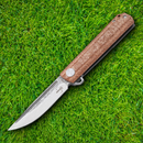 Boker Plus Cataclyst Folding Knife 2.75" Damascus Steel Blade Brown Micarta Handle.