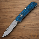 Boker Plus Tech Tool Folding Knife 2.63" Damascus Steel Blade Black/Blue G10 Handle