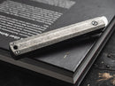 Boker Plus Wasabi Folding Knife 2.88" Damascus Steel Blade Gray Titanium Handle