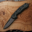 Boker Plus Thunder Storm Button Lock Folding Knife 3" AUS-8 Steel Blade Black Aluminum Handle