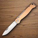 Boker Plus Atlas Folding Knife 2.88" 12C27 Sandvik Steel Blade Copper Handle