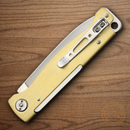 Boker Plus Atlas Folding Knife 2.88" 12C27 Sandvik Steel Blade Brass Handle